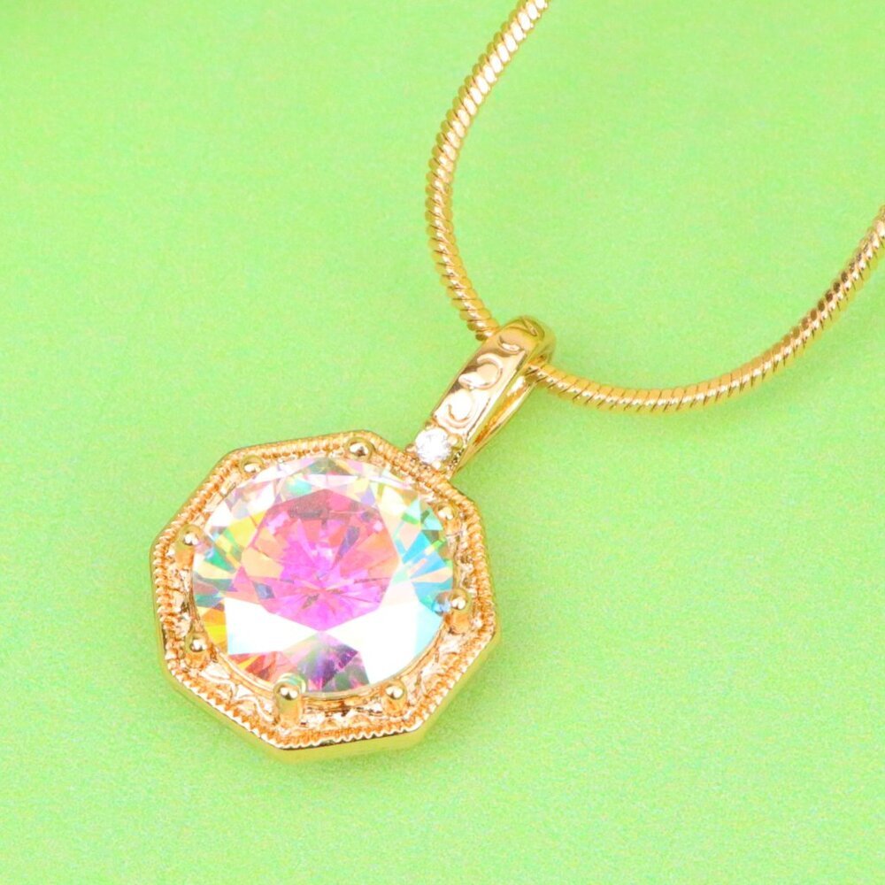 "Gold-Plated Iridescent Pendant – Radiant Glow, XPPT1392